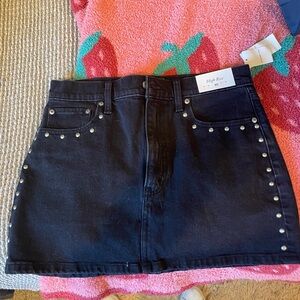 A&F Denim Studded Mini Skirt